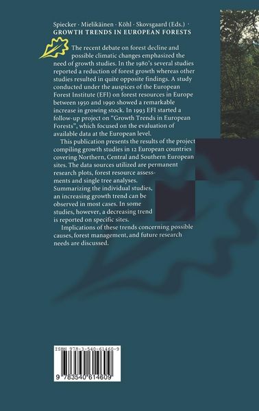 Produktbild: Growth Trends in European Forests