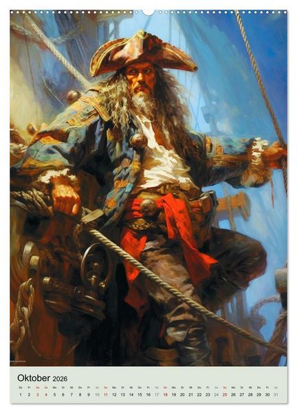 Produktbild: Piraten-Fantasy. Wilde Seer&auml;uber-Romantik im Mittelalter (hochwertiger Premium Wandkalender 2026 DIN A2 hoch), Kunstdruck in Hochglanz