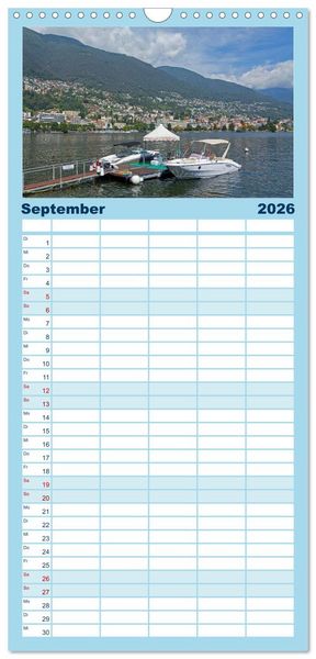 Produktbild: Familienplaner 2026 - Lago Maggiore - Mediterranes Flair umgeben von Bergen mit 5 Spalten (Wandkalender, 21 x 45 cm) CALVENDO