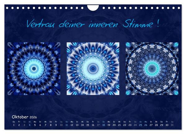 Produktbild: Mandala Trilogien (Wandkalender 2026 DIN A4 quer), CALVENDO Monatskalender