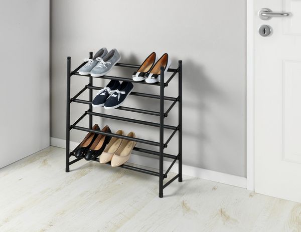 Produktbild: Anti-Rutsch-Schuhregal Mod. Hero ausziehbar, aus pulverbeschichtetem Metall