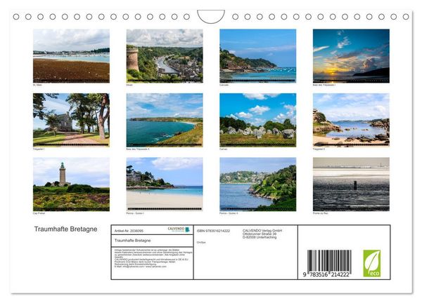 Produktbild: Traumhafte Bretagne (Wandkalender 2026 DIN A4 quer), CALVENDO Monatskalender