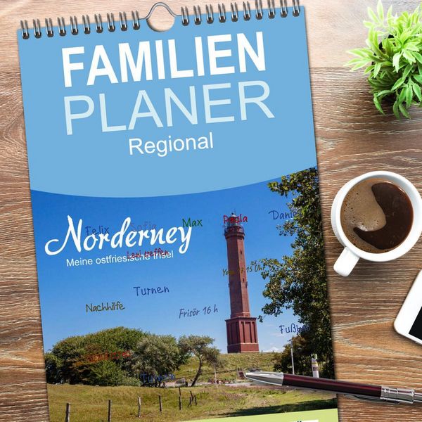Produktbild: Familienplaner 2026 - Norderney. Meine ostfriesische Insel mit 5 Spalten (Wandkalender, 21 x 45 cm) CALVENDO