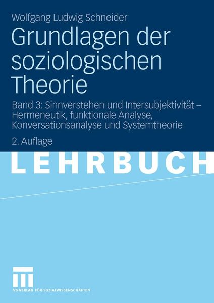 Produktbild: Grundlagen der soziologischen Theorie