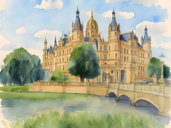 Produktbild: CALVENDO Puzzle Schloss Schwerin | 1000 Teile Lege-Gr&ouml;&szlig;e 64x48cm Foto-Puzzle f&uuml;r gl&uuml;ckliche Stunden