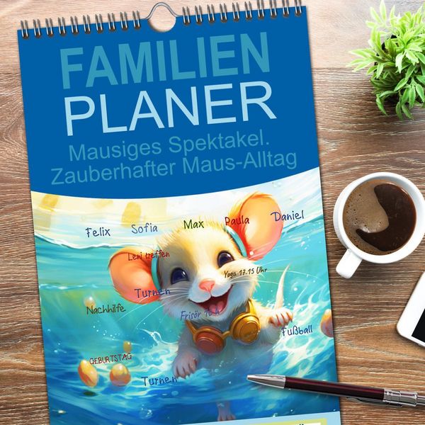 Produktbild: Familienplaner 2026 - Mausiges Spektakel. Zauberhafter Maus-Alltag mit 5 Spalten (Wandkalender, 21 x 45 cm) CALVENDO