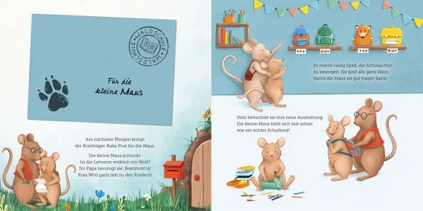 Produktbild: Die kleine Maus kommt in die Schule &ndash; mit f&uuml;nf echten Briefen zum Schulstart