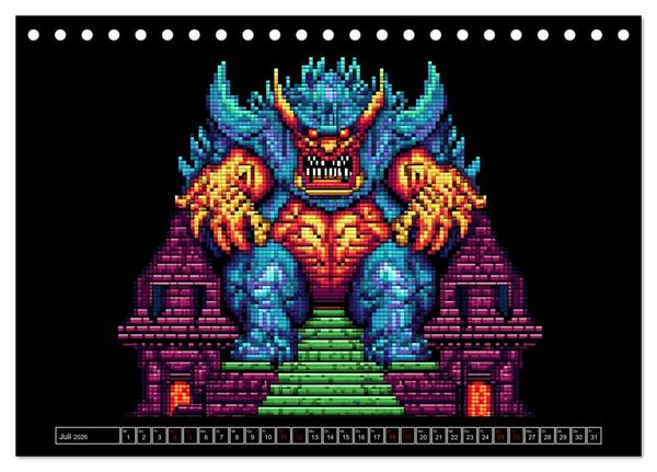 Produktbild: Pixel f&uuml;r Pixel bis Game over (Tischkalender 2026 DIN A5 quer), CALVENDO Monatskalender