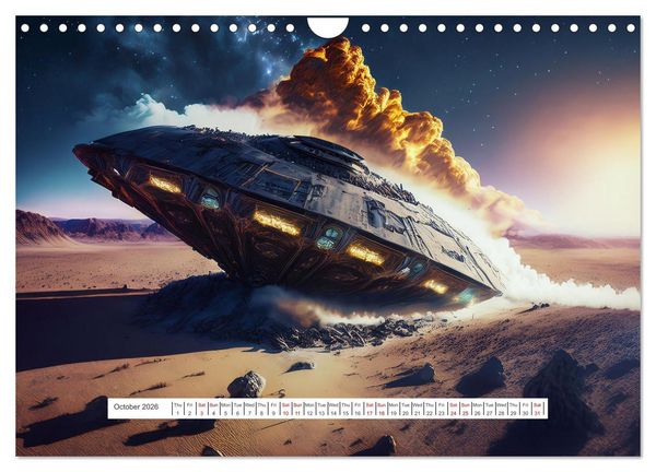 Produktbild: Flying saucers - The great journey (Wall Calendar 2026 DIN A4 landscape), CALVENDO 12 Month Wall Calendar