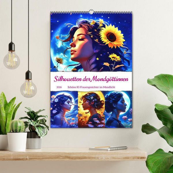 Produktbild: Silhouetten der Mondg&ouml;ttinnen (Wandkalender 2026 DIN A2 hoch), CALVENDO Monatskalender