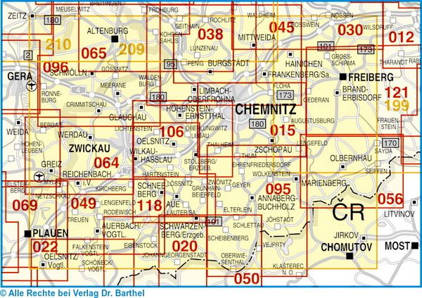 Produktbild: Ausflugskarte Chemnitz, Erzgebirge und Umgebung