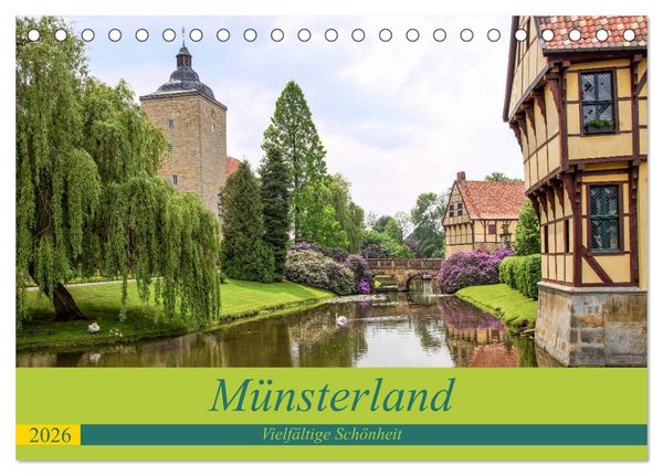 Produktbild: M&uuml;nsterland - Vielf&auml;ltige Sch&ouml;nheit (Tischkalender 2026 DIN A5 quer), CALVENDO Monatskalender