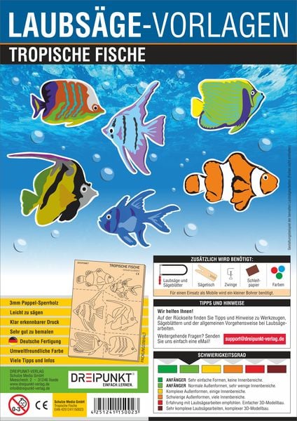 Produktbild: Laubs&auml;gevorlage Tropische Fische