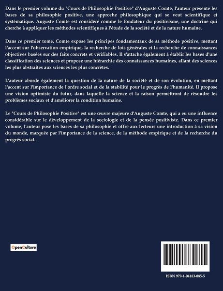 Produktbild: Cours De Philosophie Positive