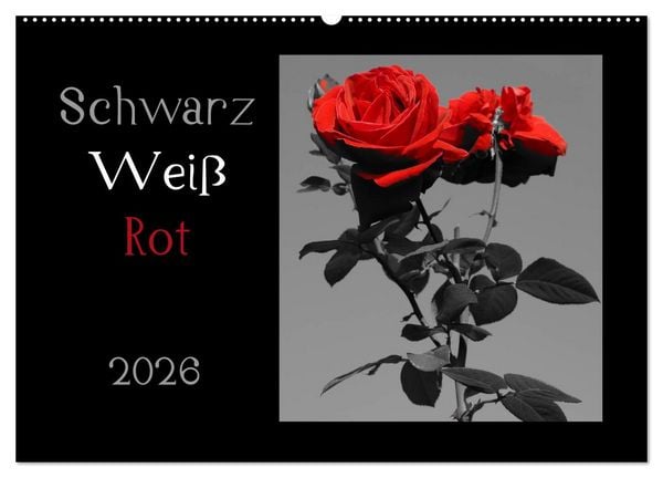 Schwarz-Weiß-Rot (Wandkalender 2026 DIN A2 quer), CALVENDO Monatskalender