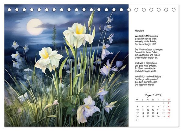 Produktbild: Gedichte von Theodor Storm (Tischkalender 2026 DIN A5 quer), CALVENDO Monatskalender