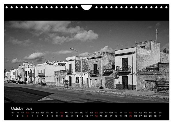 Produktbild: Black and White Sicily (Wall Calendar 2026 DIN A4 landscape), CALVENDO 12 Month Wall Calendar