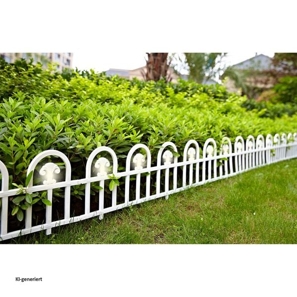 Produktbild: HTI-Living HTI-Living Beeteinfassung 960 cm Wei&szlig; B&ouml;gen mit Lichterkette