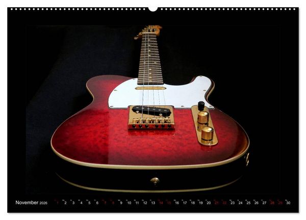 Produktbild: Rockgitarren im Blitzlicht (hochwertiger Premium Wandkalender 2026 DIN A2 quer), Kunstdruck in Hochglanz