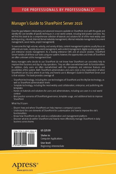 Produktbild: Manager&rsquo;s Guide to SharePoint Server 2016