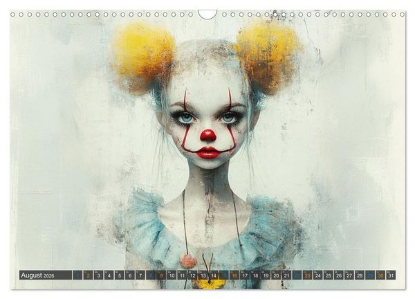 Produktbild: Clowniversum - Wo die Masken Geschichten erz&auml;hlen (Wandkalender 2026 DIN A3 quer), CALVENDO Monatskalender