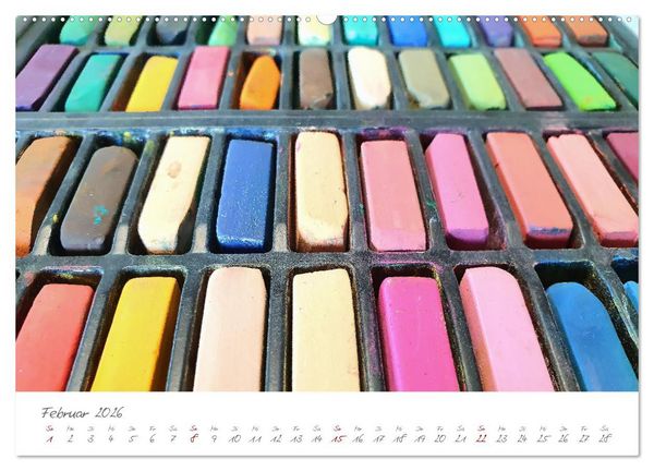 Produktbild: Atelierimpressionen - Des K&uuml;nstlers Handwerkzeug im Portrait (hochwertiger Premium Wandkalender 2026 DIN A2 quer), Kunstdruck in Hochglanz