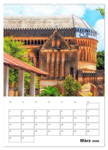 Produktbild: Sansibar - K&uuml;stenstadt mit Charme (hochwertiger Premium Wandkalender 2026 DIN A2 hoch), Kunstdruck in Hochglanz