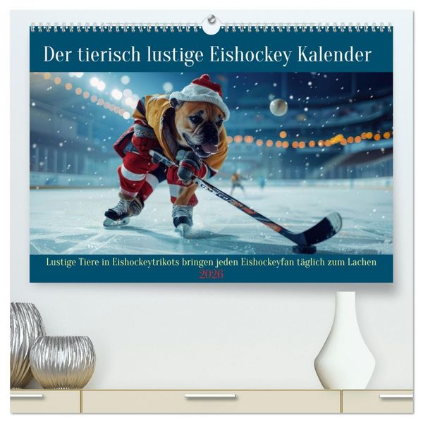 Produktbild: Der tierisch lustige Eishockey Kalender (hochwertiger Premium Wandkalender 2026 DIN A2 quer), Kunstdruck in Hochglanz