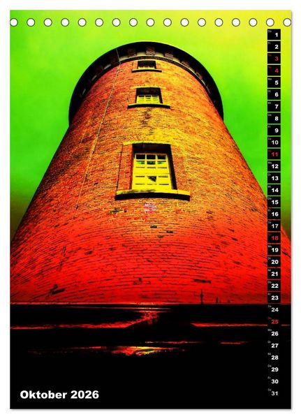 Produktbild: Leuchtt&uuml;rme Kalender der besonderen Art (Tischkalender 2026 DIN A5 hoch), CALVENDO Monatskalender