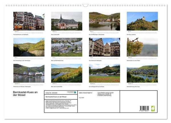 Produktbild: Bernkastel-Kues an der Mosel (Wandkalender 2026 DIN A2 quer), CALVENDO Monatskalender