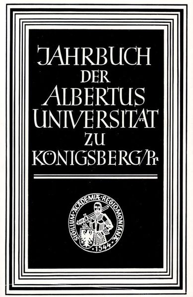 Produktbild: Jahrbuch der Albertus-Universit&auml;t zu K&ouml;nigsberg-Pr.