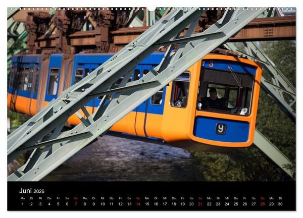 Produktbild: Die Wuppertaler Schwebebahn (hochwertiger Premium Wandkalender 2026 DIN A2 quer), Kunstdruck in Hochglanz