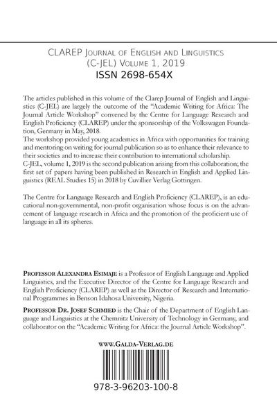 Produktbild: Clarep Journal Of English and Linguistics (c-Jel)