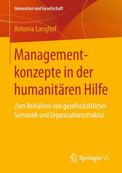 Produktbild: Managementkonzepte in der humanit&auml;ren Hilfe