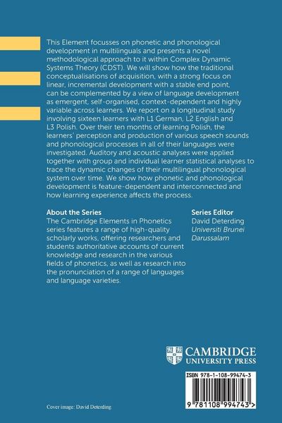Produktbild: Phonetics and Phonology in Multilingual Language Development