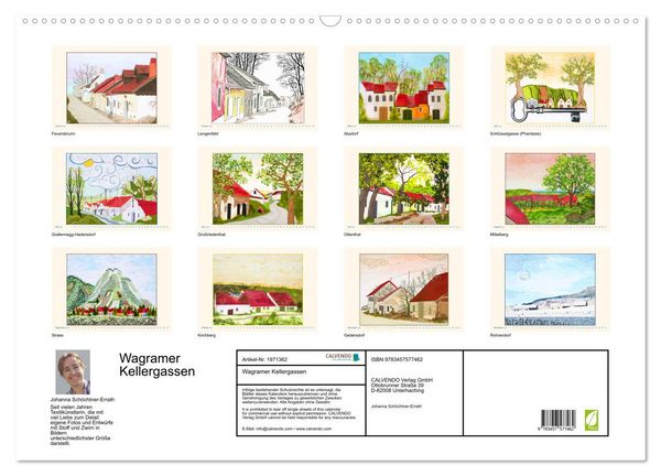 Produktbild: Wagramer Kellergassen (Wandkalender 2026 DIN A2 quer), CALVENDO Monatskalender