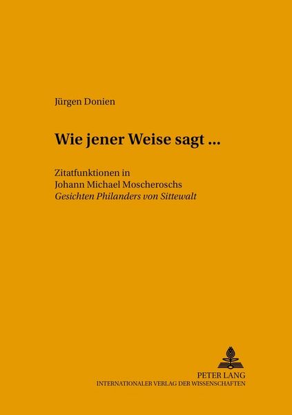 Produktbild: &laquo;Wie jener Weise sagt...&raquo;