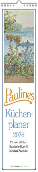 Produktbild: Paulines Küchenplaner 2026 - Streifenplaner - Wandplaner - Küchen-Kalender - 11,3x49,5