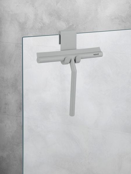Produktbild: Badezimmerwischer Silikon Mod. Mola Grau, Edelstahl ummantelt mit Silikon