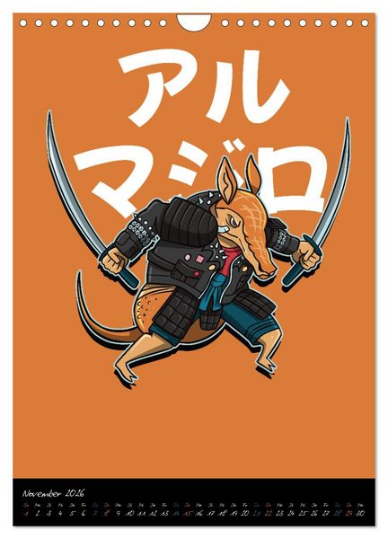 Produktbild: Gef&auml;hrliche Tier Samurai (Wandkalender 2026 DIN A4 hoch), CALVENDO Monatskalender