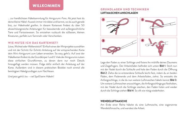 Produktbild: 55 x h&auml;keln &ndash; Mini-Amigurumis: Dein Kartenset von Wellensittich bis Wichtel
