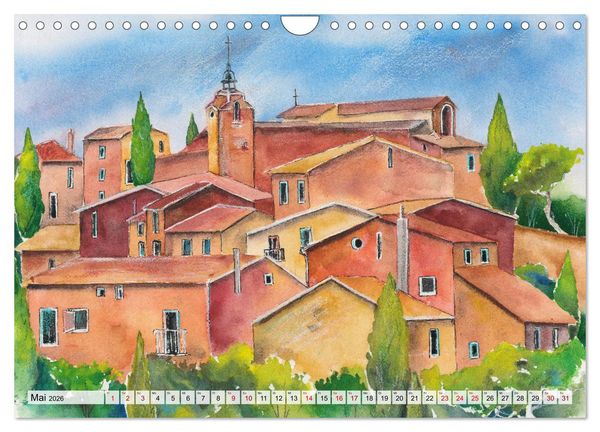 Produktbild: Frankreich Aquarelle (Wandkalender 2026 DIN A4 quer), CALVENDO Monatskalender