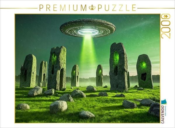 Produktbild: CALVENDO Puzzle Eine UFO errichtet Steinkreise | 2000 Teile Lege-Gr&ouml;&szlig;e 90x67cm Foto-Puzzle f&uuml;r gl&uuml;ckliche Stunden