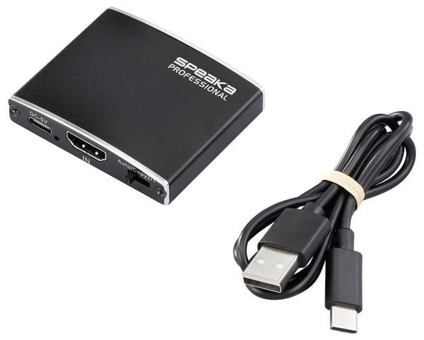 Produktbild: SpeaKa Professional SP-HDMIS-200 HDMI-Splitter mit Aluminiumgeh&auml;use, Ultra HD-f&auml;hig 3840 x 2160 Pixel Schwarz