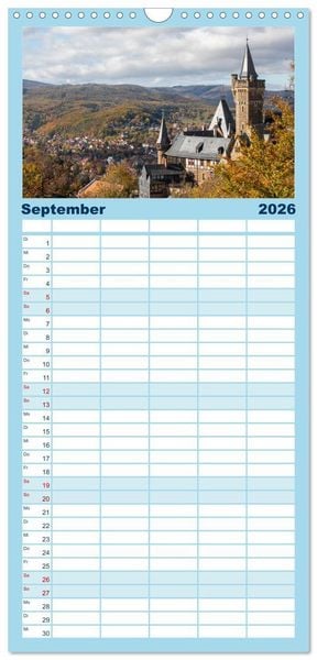 Produktbild: Familienplaner 2026 - Sagenumwobener Harz mit 5 Spalten (Wandkalender, 21 x 45 cm) CALVENDO