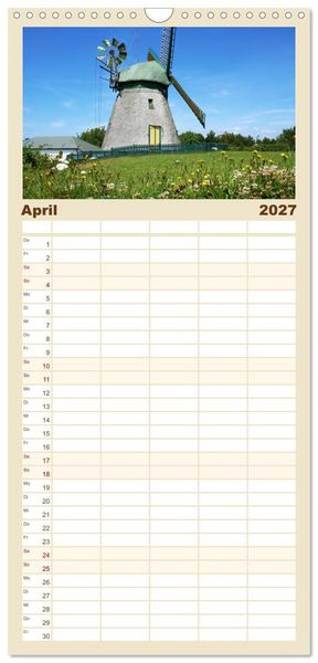 Produktbild: Familienplaner 2027 - Amrum &ndash; Trauminsel in der Nordsee mit 5 Spalten (Wandkalender, 21 x 45 cm) CALVENDO