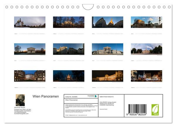 Produktbild: Wien Panoramen (Wandkalender 2026 DIN A4 quer), CALVENDO Monatskalender