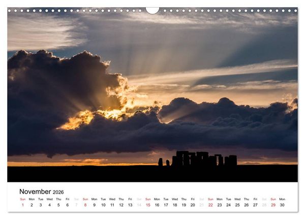 Produktbild: Stonehenge Sunsets & Salisbury Cathedral (Wall Calendar 2026 DIN A3 landscape), CALVENDO 12 Month Wall Calendar