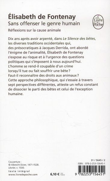 Produktbild: Sans offenser le genre humain : r&eacute;flexions sur la cause animale