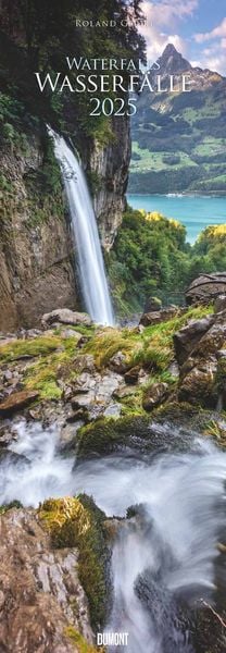 Wasserfälle 2025 - Foto-Kalender - King-Size - 34x98 - Waterfalls - Natur